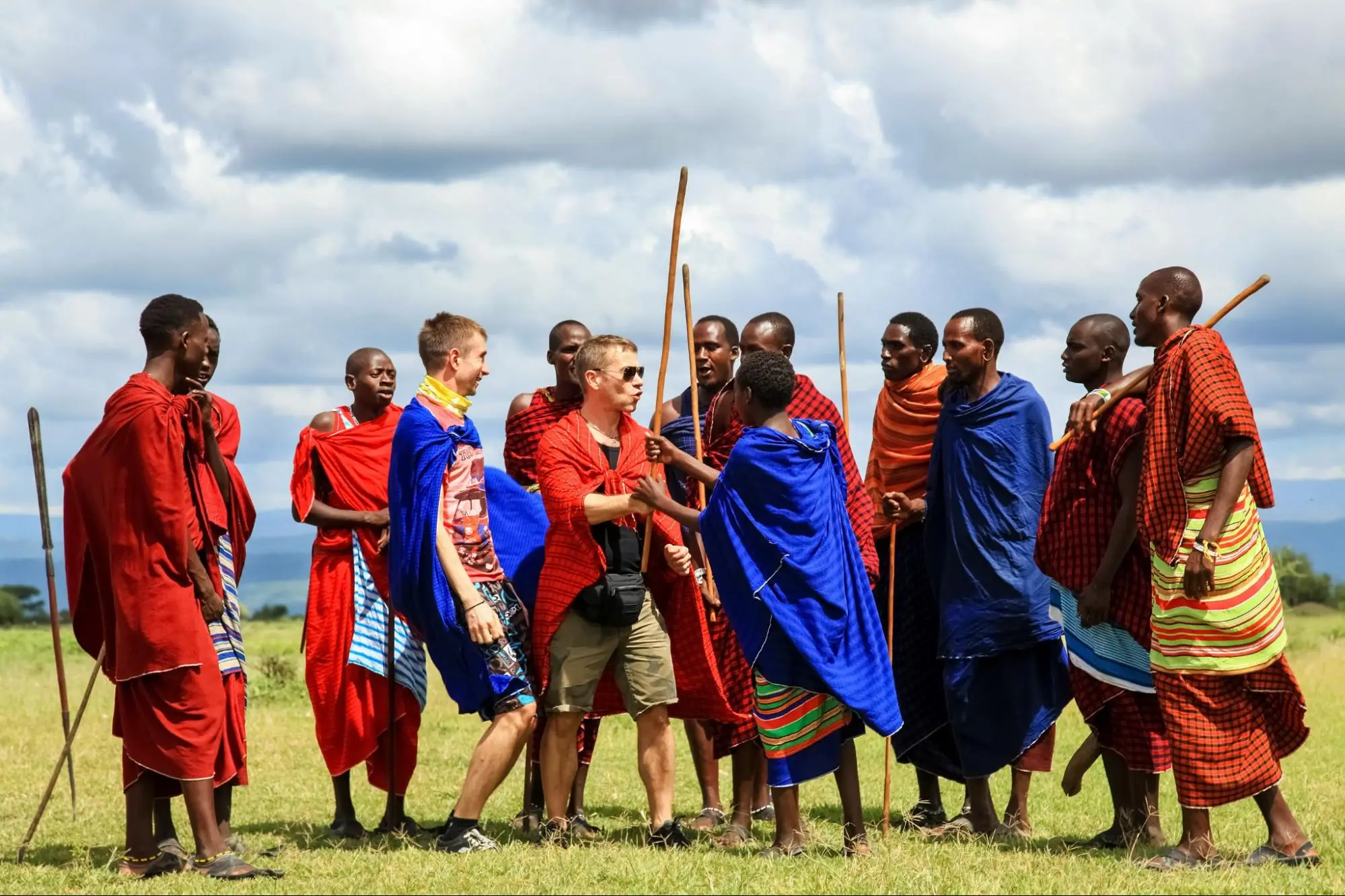 Green Traditional Maasai Shuka in Nairobi CBD