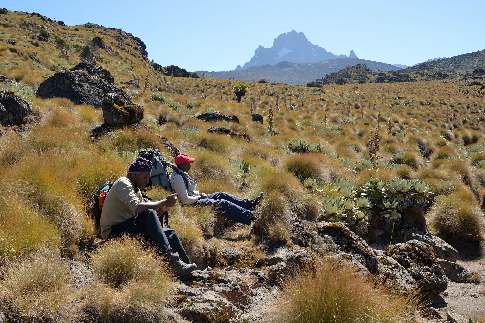 Climbing mount Kenya