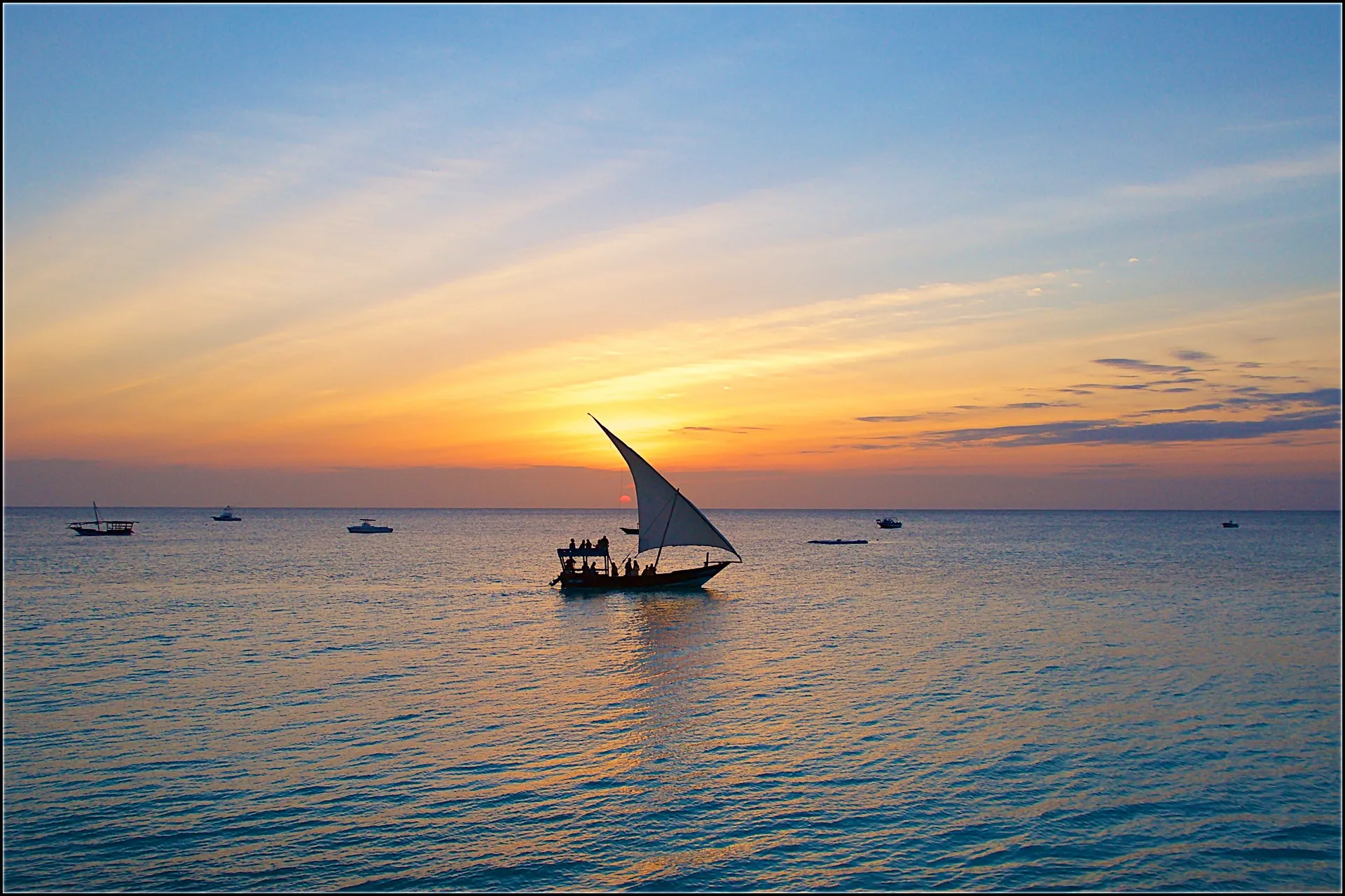 Zanzibar sunset beach view