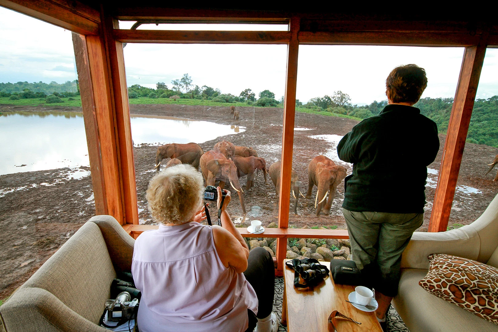 Couple at viewing deck at Ark