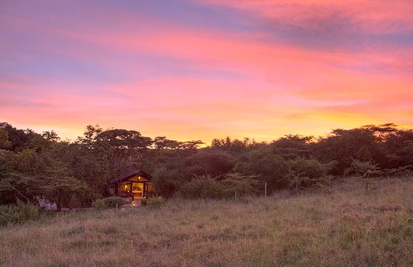 A view of a tented camp inside Masai Mara