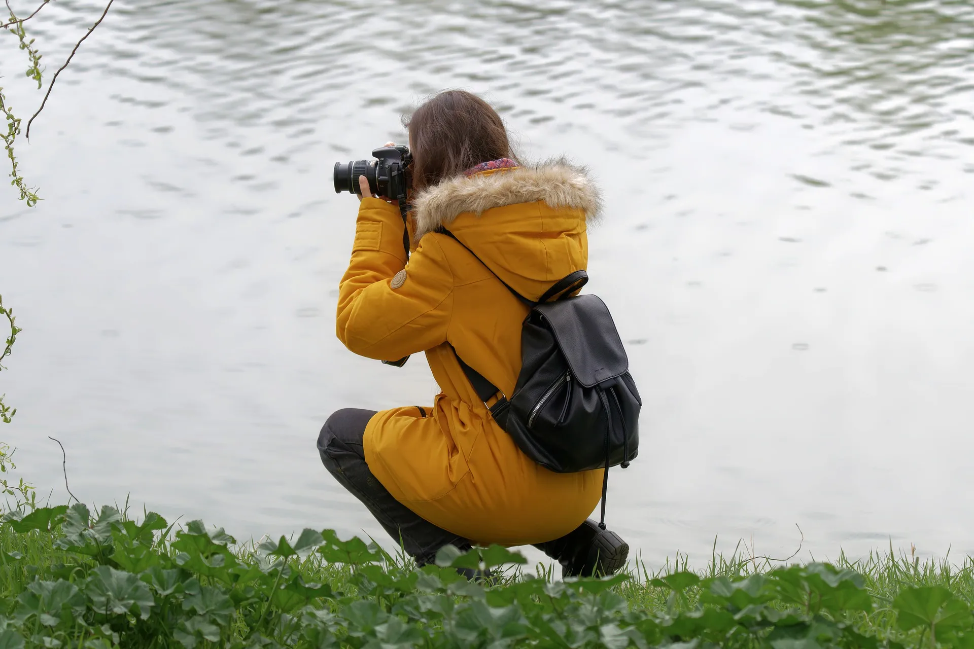 backpack for safari - taking photo