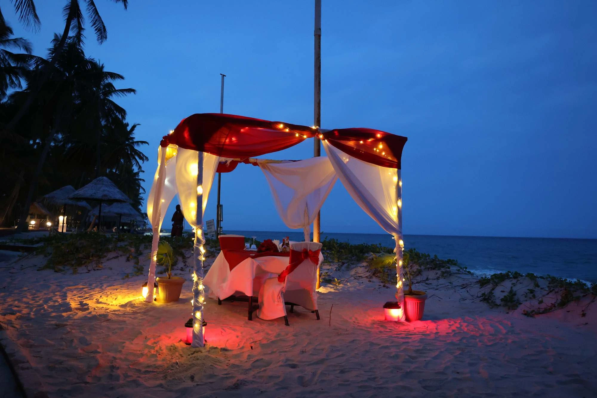 Setting for a couple at Diani Beach