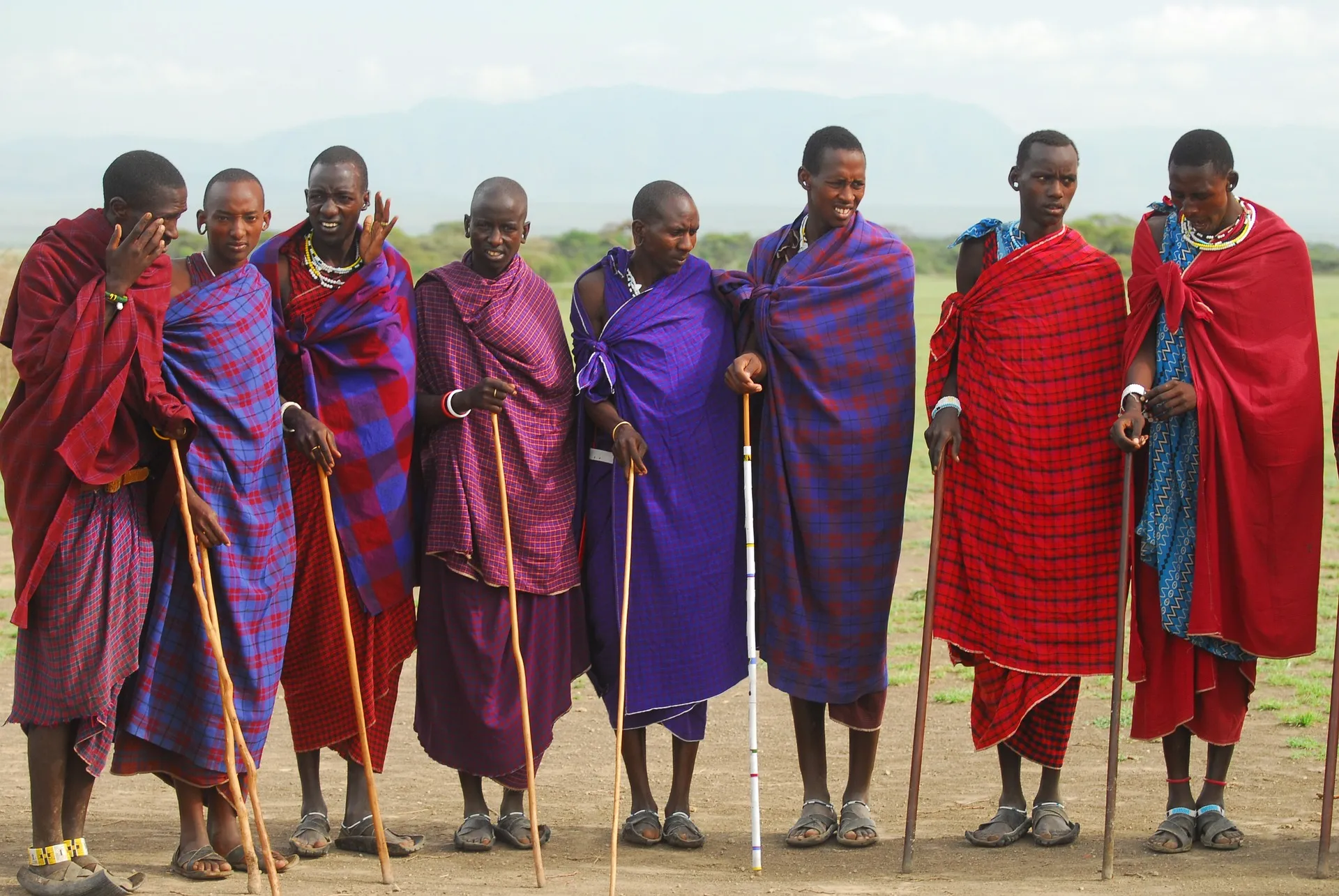 The maasai people at crater